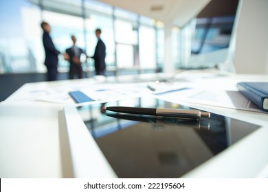 Office Table With Ballpoint Pen