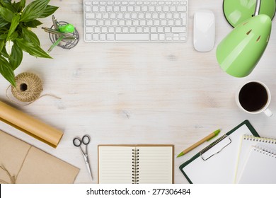 Office Table Top With Various Computer Accessories