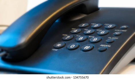 Office Telephone On White Background