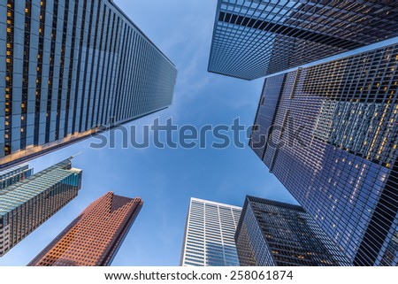 Office towers in the downtown financial district of Toronto Canada.