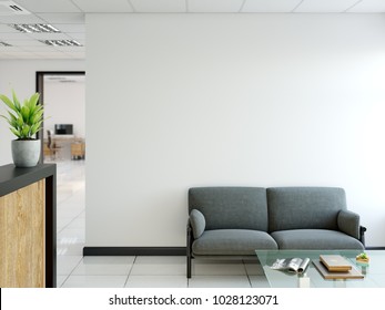 Office wall mock up interior. Wall art. 3d rendering, 3d illustration