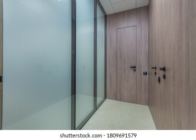 The Office Wardrobe With Glass Doors, In The Office Hall 