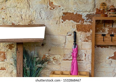 Office With White Board ,Daily Offer,Blank Menu Board Old Wine Barrel Idyllic Flowers Outdoors,Umbrellas Hanging On The Rack ,Old Paint On Wall,Office, Whiteboard - Visual Aid, No People, Empty