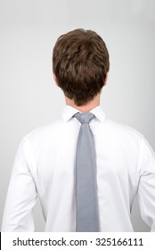 Office Worker Back To Front. Faceless/clothes Worn The Wrong Way Round.