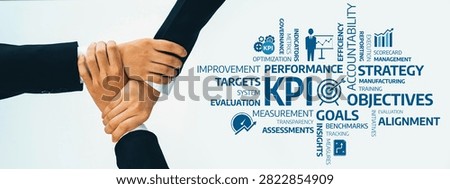 Office worker team stacking hand together symbolize successful group of business partnership and strong collective unity teamwork in community workplace in panoramic banner. Shrewd Amity