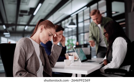 Office Worker's Shocked Expression While Dealing With Financial Crisis Management.