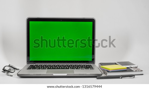 Office Workplace Laptop Notebook Daily Planner Stockfoto Jetzt Bearbeiten