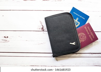 Official Cuban And Italian Passport With Wallet