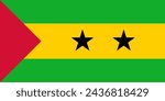 The official current flag of Democratic Republic of Sao Tome and Principe. State flag of Sao Tome. Illustration.