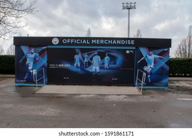 Official Merchandising Booth At The Etihad Stadium At Manchester England 2019