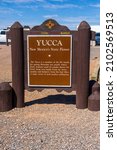 Official scenic historical marker for the New Mexico State Flower Yucca