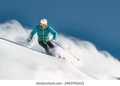 Off-piste skier a young man - Powered by Shutterstock