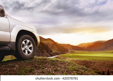 Offroad car concept with mountains - Powered by Shutterstock