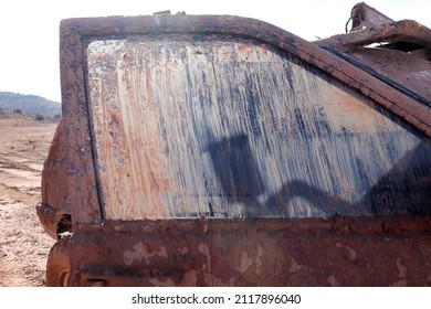 Off-road Vehicle In Muddy Terrain.  