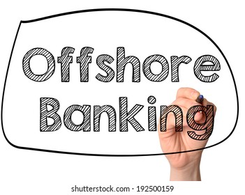 Offshore Banking Handwritten On White Background