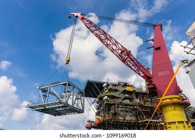 Offshore Crane Performing Heavy Lifting Structure Stock Photo (Edit Now ...