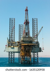 Offshore Drilling Rig Above Platform In The Gulf Of Suez, Egypt