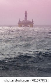 Offshore Drilling Rig Or Platform In Gulf Of Mexico, Petroleum Industry