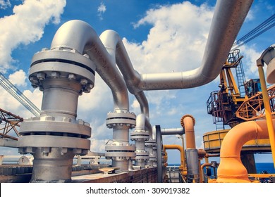 Offshore Industry Oil And Gas Production Petroleum Pipeline.