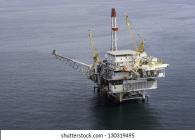 Offshore Oil Drilling Platform Aerial View