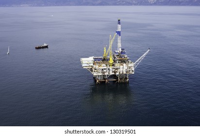 Offshore Oil Drilling Platform Aerial View