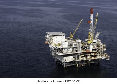 Offshore Oil Drilling Rig Aerial View