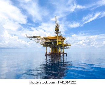 Offshore oil and gas platform in The Middle of The Sea