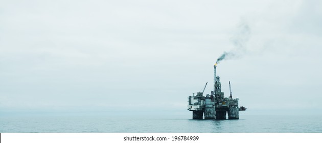 Offshore Oil Platform In The North Sea 