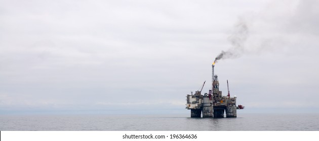 Offshore Oil Platform On The North Sea