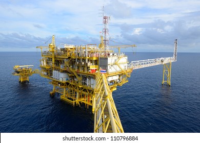 The Offshore Oil Rig In The Gulf Of Thailand.