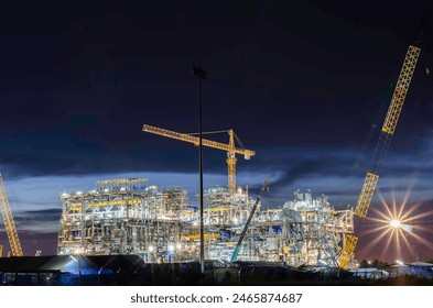 Offshore oil rig platform during construction site in the harbor yard.
 - Powered by Shutterstock