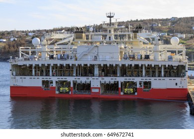 Offshore Seismic Vessel In The Port 