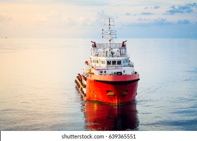 offshore supply boat in a calm weather day