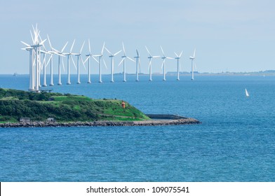 offshore wind farm in Baltic Sea off Copenhagen, Denmark