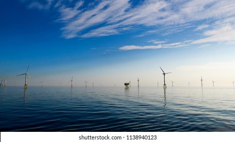 Offshore Wind Farm North Sea Perfect Weather