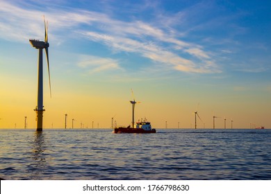 Offshore Wind Farm In The North Sea