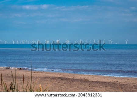 Offshore wind farm seen from Spurn Point, East Yorkshire, England