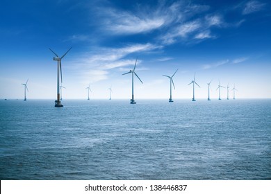 offshore wind farm in shanghai in the east China sea.