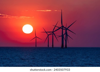 Offshore Wind Farm at Sunset, Baltic Sea - Powered by Shutterstock