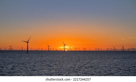 Offshore Wind Park In The Middle Of North Sea.