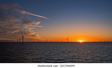 Offshore Wind Park In The Middle Of North Sea.