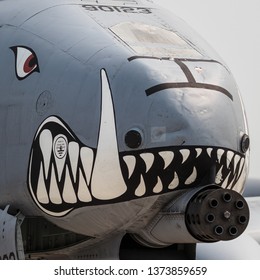 Offutt AFB, Nebraska / USA - August 2018: A-10 Warthog Fighter Jet At The Offutt Air Force Base Air Show