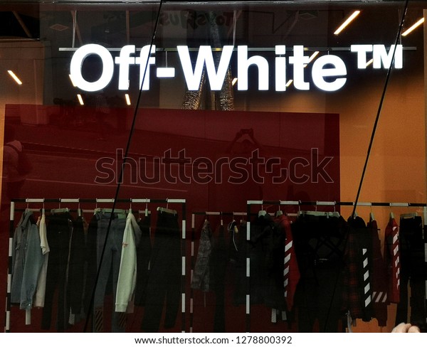 Offwhite Fashion Boutique Logo Seen Pedestrian Stock Photo Edit Now 1278800392