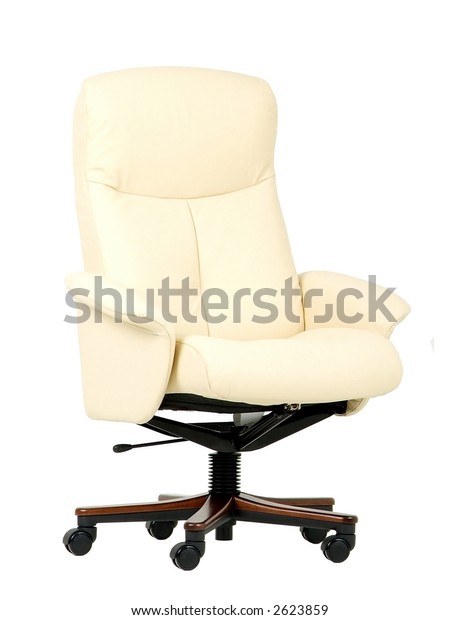 off white leather office chair