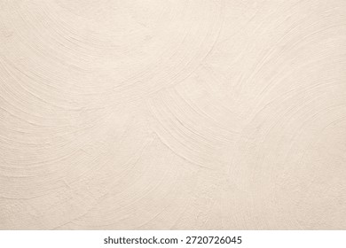 Off-white Venetian plaster texture background with sweeping trowel arcs