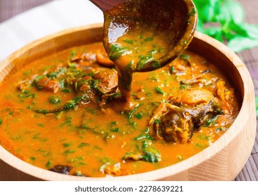 Ogbono soup (Draw Soup)    Mango seed soup  This thick soup is made from the seed the Ogbono fruit    not mangoes as the name implies