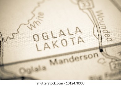 Oglala Lakota. South Dakota. USA On A Map.