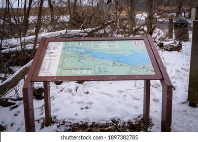 Oglesby, IL - January 18 2021: Starved Rock State Park Trail Map