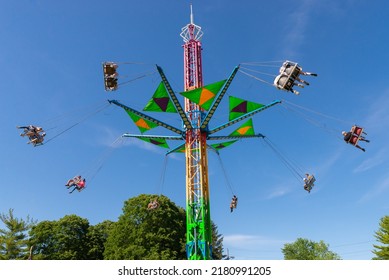 Oglesby, Illinois - United States - July 19th, 2022: Carnival Ride At The Oglesby Fun Fest In Oglesby, Illinois.