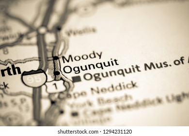 Ogunquit. Maine. USA on a map